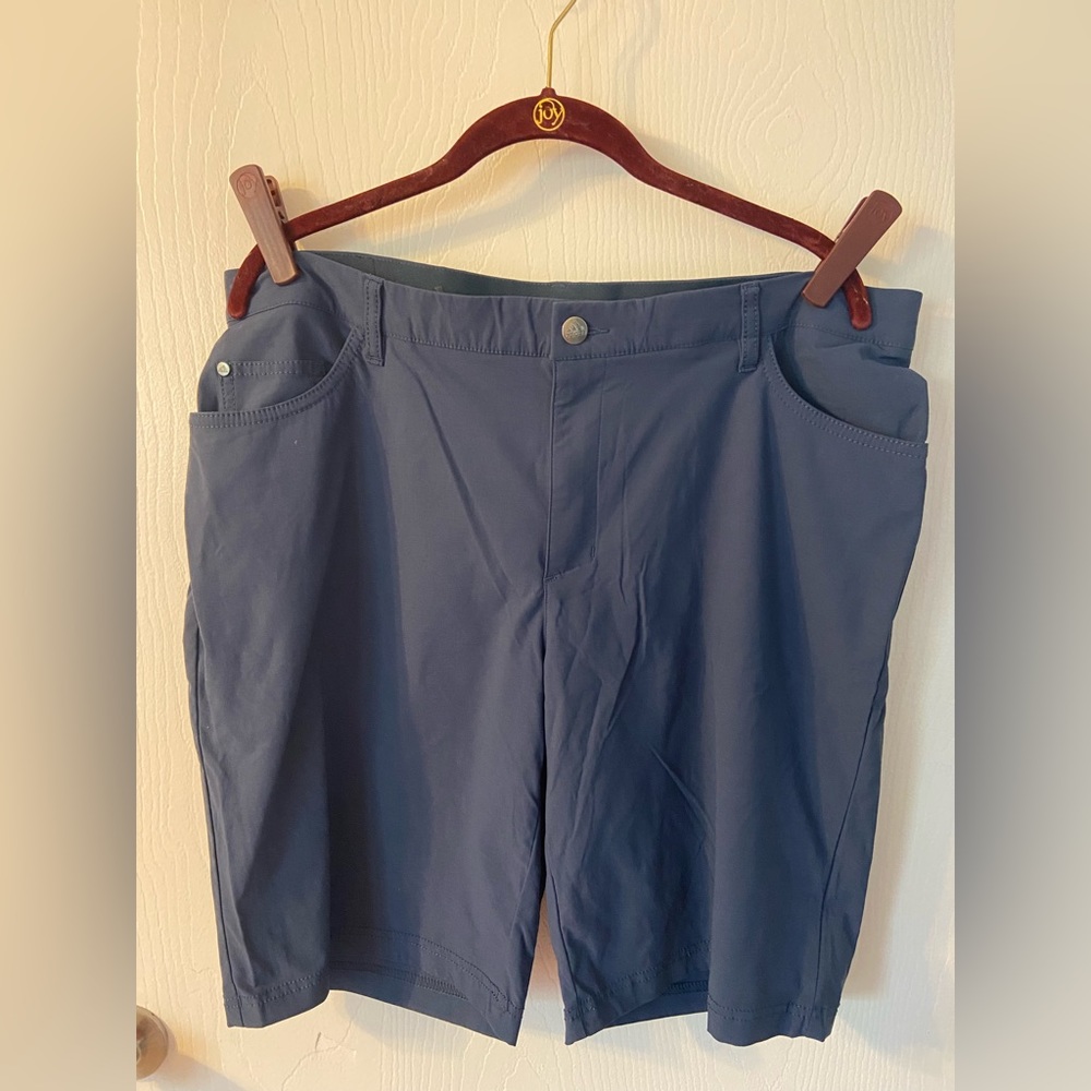 Men’s adidas Golf short, blue, 36 W, 10in inseam.